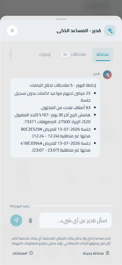 مُدير الذكي: عين إضافية على العيادة